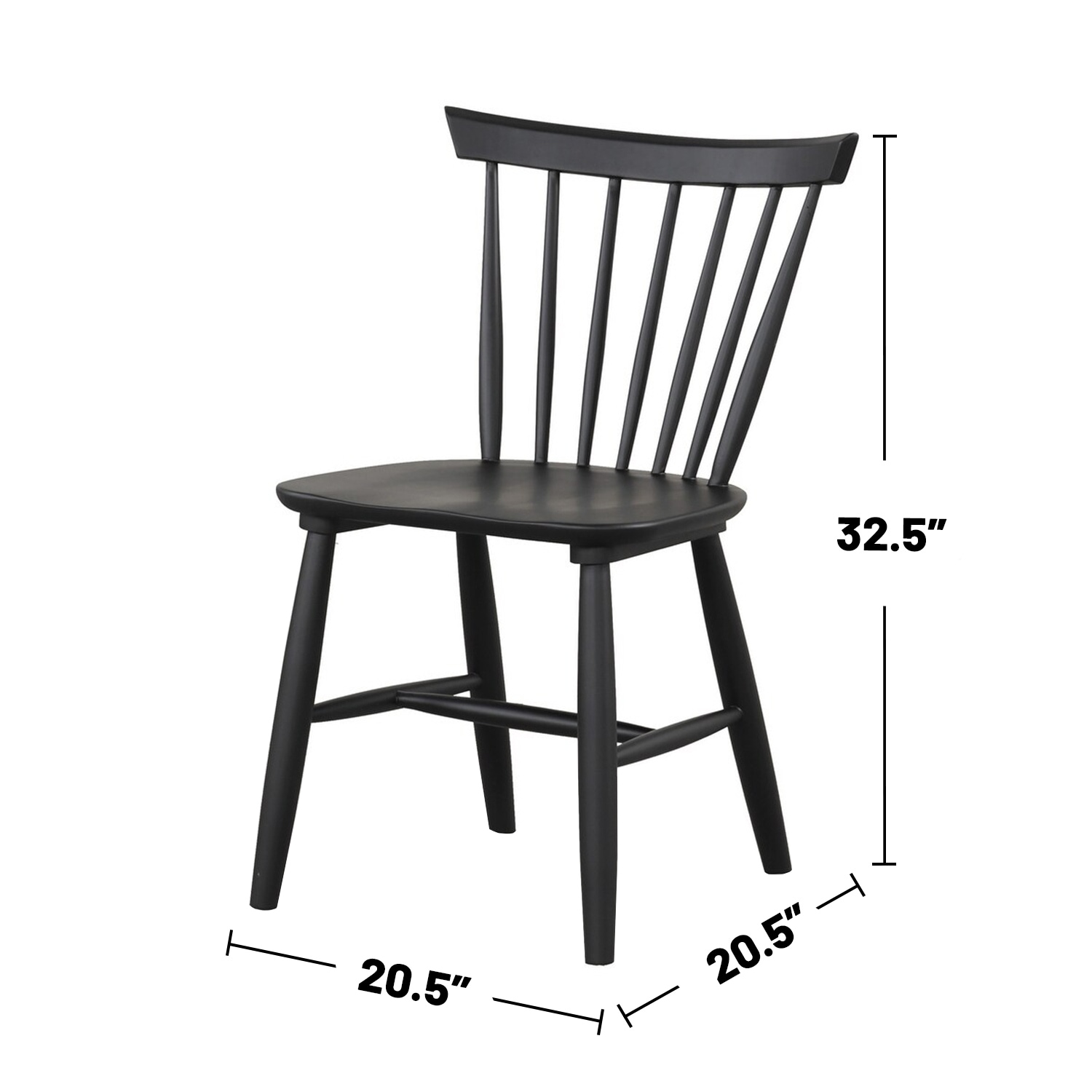 Set of 2 Wooden Dining Chairs with Spindle Backrest - Overstock