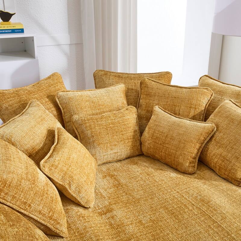 81.10" Double Bread Extra Large Round Sofa Bed with Armrests and Large Cushions