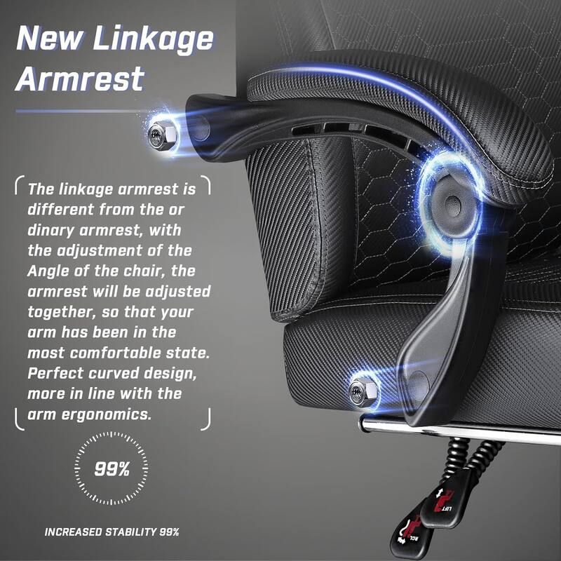 Bossin Gaming Chairs with Footrest, Big and Tall Chair 400 Capacity, Racing Style Computer Chair with Ergonomic Lumbar Support