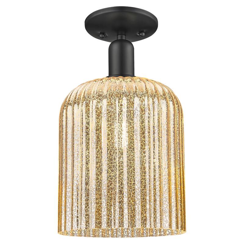 Innovations Lighting 716-1C-G559-8ME Bridal Veil 8" Wide Semi-Flush - Matte Black