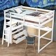 preview thumbnail 17 of 30, Full Size Loft Bed With Desk,Shelves,2 Built-in Drawers for Home White