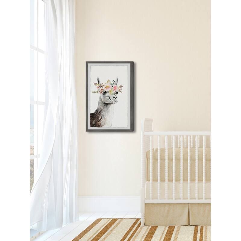 Llama Wall Art Print Framed Floral Painting Boho Home Decor