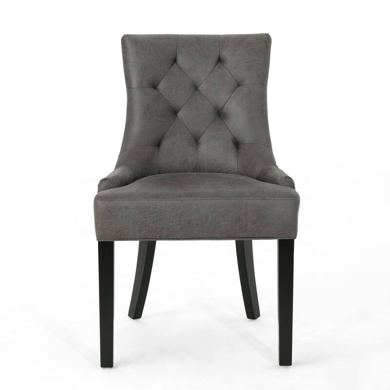 Tufted Backrest Dining Chair with Tapered Legs,Set of 2