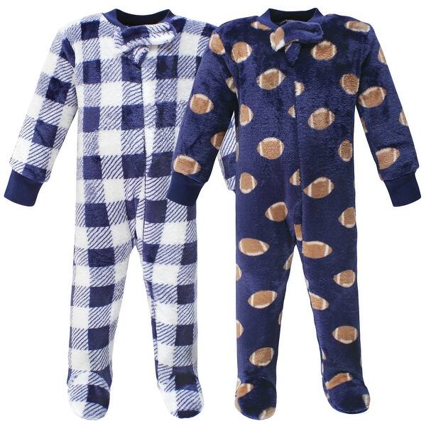 slide 1 of 1, Hudson Baby Infant Boy Plush Sleep and Play, Football 0-3 Months - Football