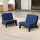 preview thumbnail 91 of 102, Beach-Style Outdoor Teak Club Chair Set Loveseate with Plush All-Weather Cushions