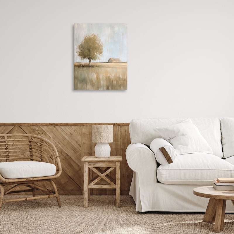 Stupell Distant Barn and Lone Tree Canvas Wall Art Design By Petal Prints Design