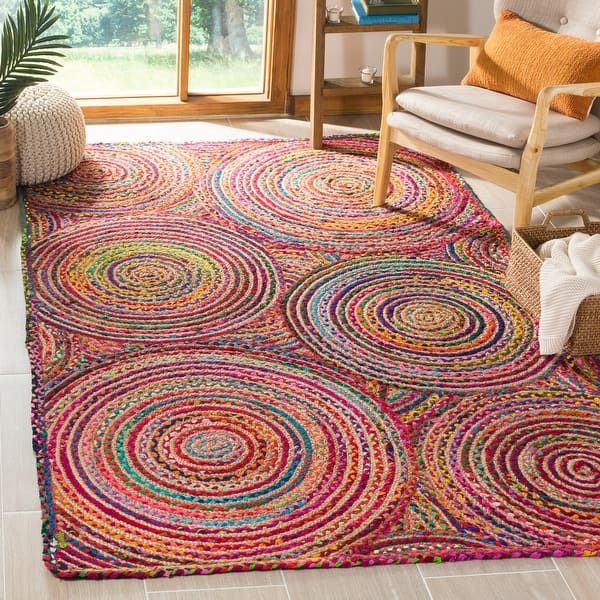 slide 2 of 64, SAFAVIEH Handmade Cape Cod Mariam Coastal Jute Rug 10' x 14' - Red/Multi