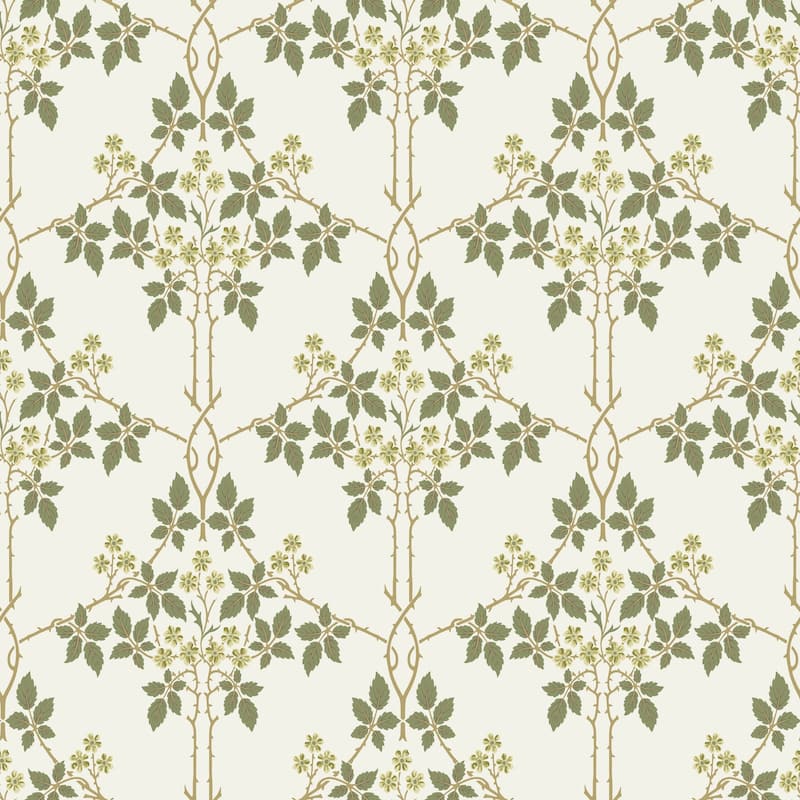 Blackberry Chartreuse Vine Trellis Wallpaper