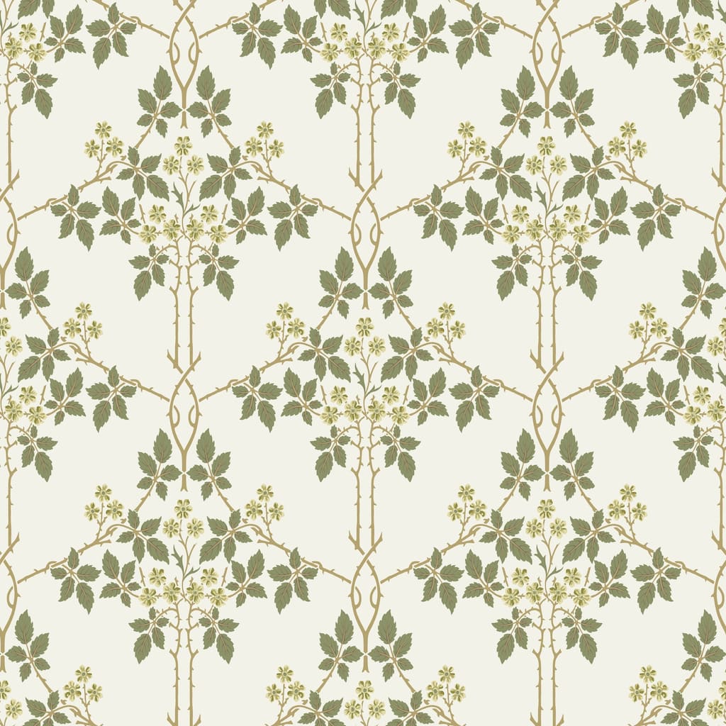 Blackberry Chartreuse Vine Trellis Wallpaper