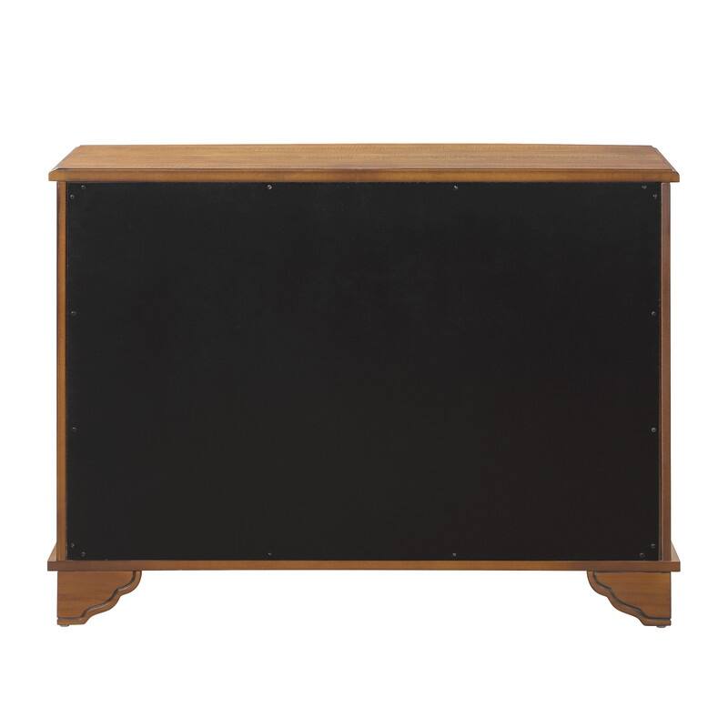 Retro Style Accent Storage Cabinet with Adjustable Shelves,Wood Grain Texture