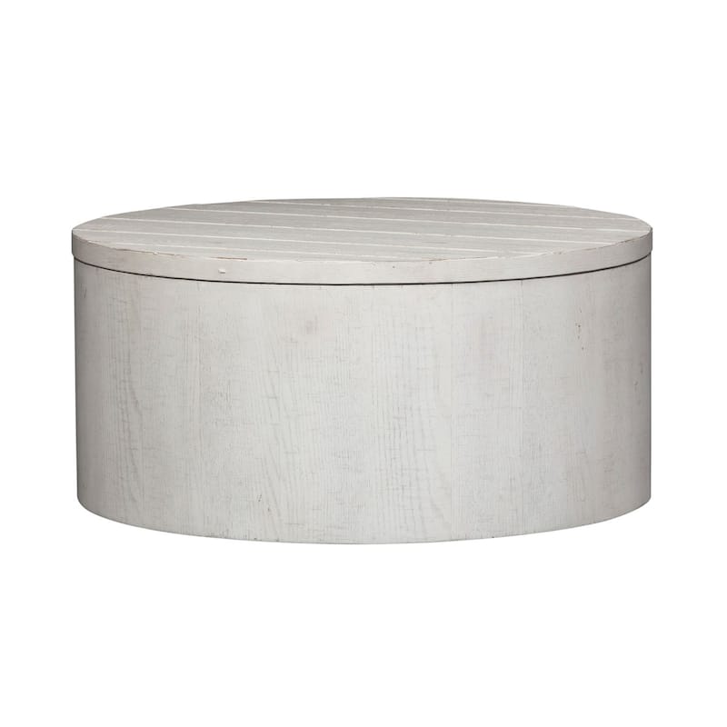 Modern Farmhouse Flea Market White Drum Cocktail Table