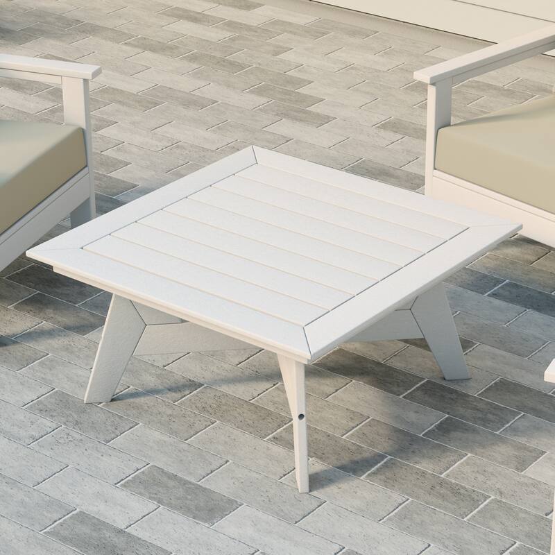 Polytrends Birchwood All Weather HDPE Outdoor Patio 37 Inch Square Conversation Table