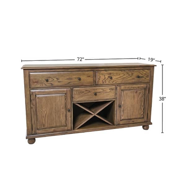 Colonial Oak 72" 3-Drawer Sideboard, Weathered Chestnut