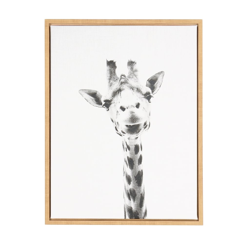 Kate and Laurel Sylvie Giraffe Framed Canvas by Simon Te Tai