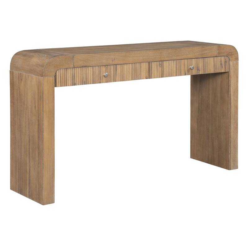 Wood Console Table Rectangular Sofa Table Behind Couch Table with 2 Drawer, Narrow Entryway Table Accent Table for Living Room