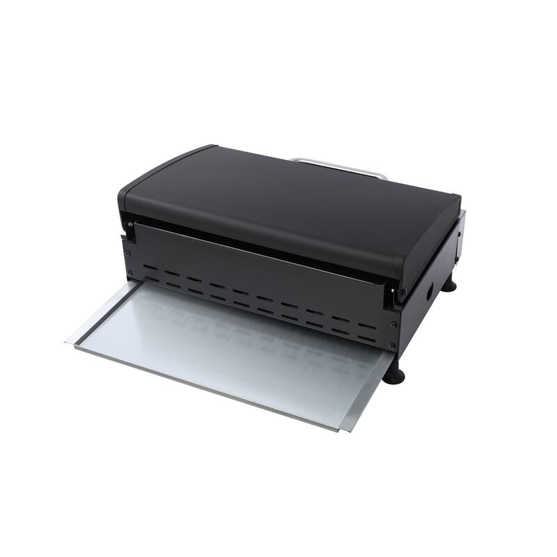 Anmytek Stainless Steel 3 Burner Portable Gas Grill and Griddle Combo with Non Stick Plate and Cast Iron Grates Foldable Design