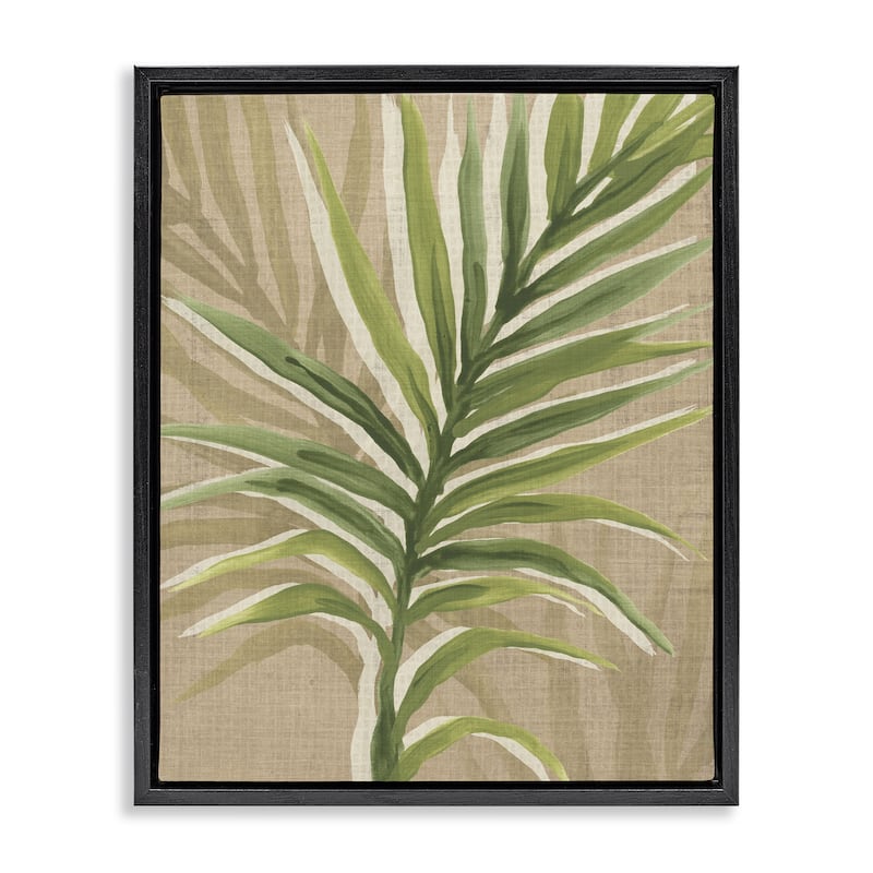 Stupell Rustic Palm Plant Framed Floater Canvas Wall Art Design By June Erica Vess - 25 x 31 - Black