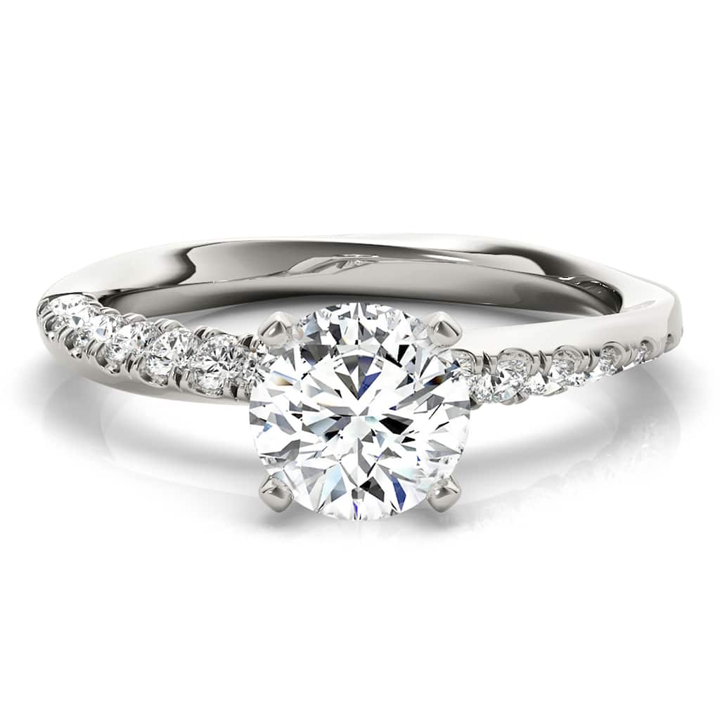 Auriya 14k White Gold Lab Grown Round Diamond Engagement Ring 0.50 to 5.00 ct. tw. (F-G VS)