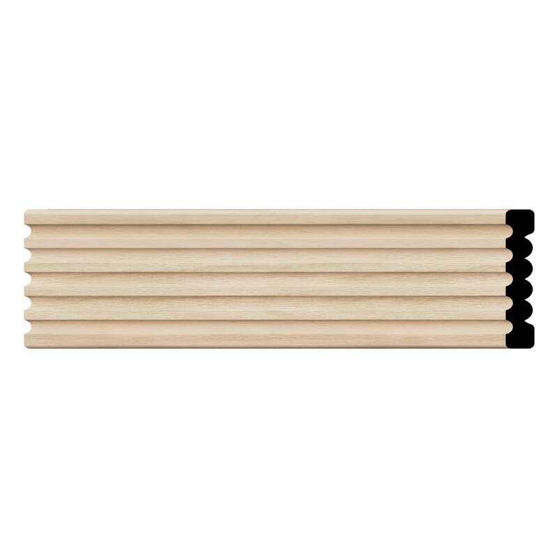 WM338: 9/16-in D x 3-3/8-in W x 96-in L Americraft Solid Hardwood Stain Grade Fluted or Reeded Reversible Moulding - White Oak