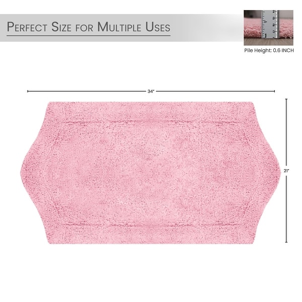 dimension image slide 5 of 15, Home Weavers Bathroom Rug, Cotton Soft, Water Absorbent Bath Rug, Non Slip Shower Rug Machine Washable 21"x34" Rectangle