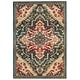 preview thumbnail 16 of 22, SAFAVIEH Kashan Adelma Oriental Rug with Fringe 4' x 6' - Blue/Beige - Rectangle