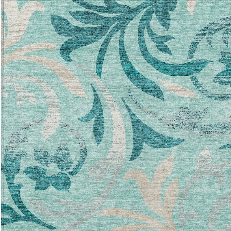 HomeRoots Floral Transitional Rectangle Outdoor Rug
