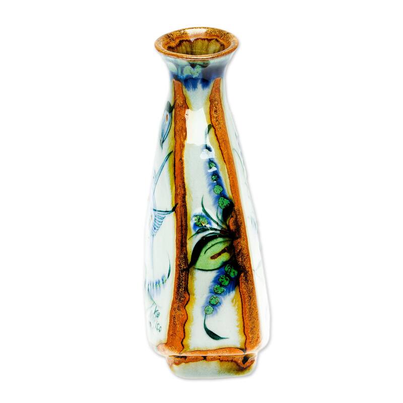 Novica Handmade Delta Nature Ceramic Vase