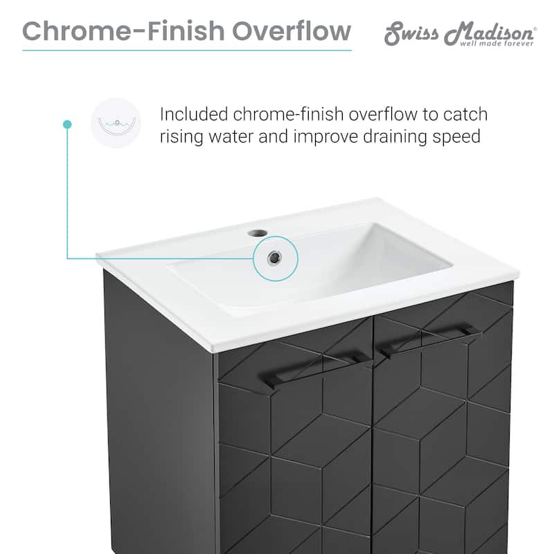 Annecy 24" Bathroom Vanity in Phantom Black