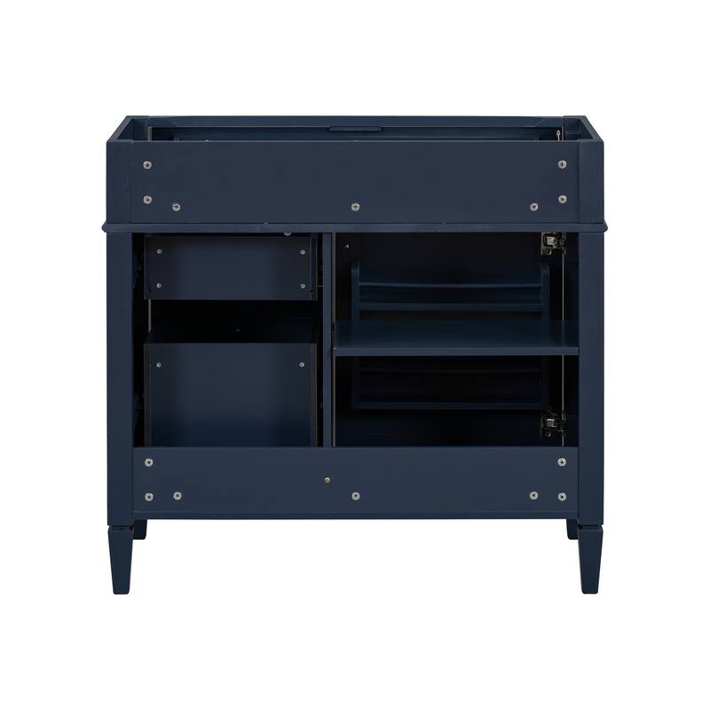 GDFStudio - Bervine Modern Freestanding Bathroom Vanity with 2 Storage Drawers and Tip-Out Compartment (NOT INCLUDE BASIN SINK)