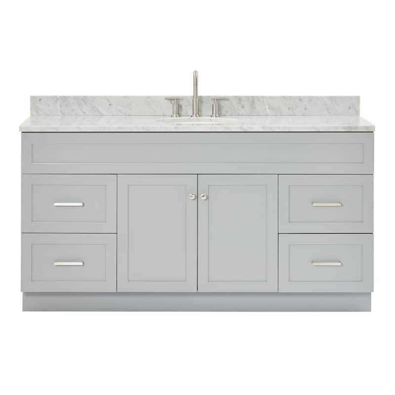 Ariel F067SCW2OVO Hamlet 67" Free Standing Single Basin Vanity Set - Grey - Ash Finish