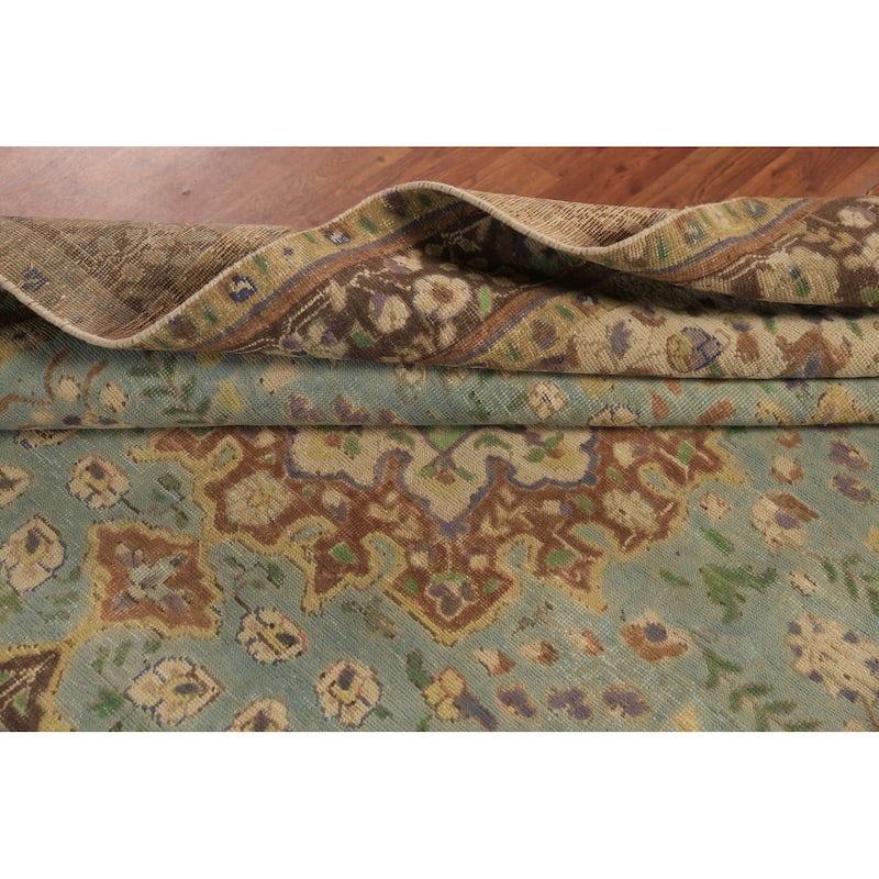 Traditional Tabriz Persian Area Rug Hand-Knotted Floral Wool Carpet - 6'4"x 9'4"