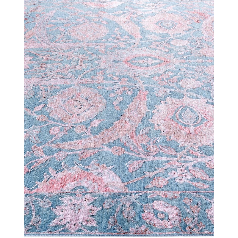Ikat One-of-a-Kind Hand-Knotted Area Rug, Blue - 8' 1" x 10' 4"
