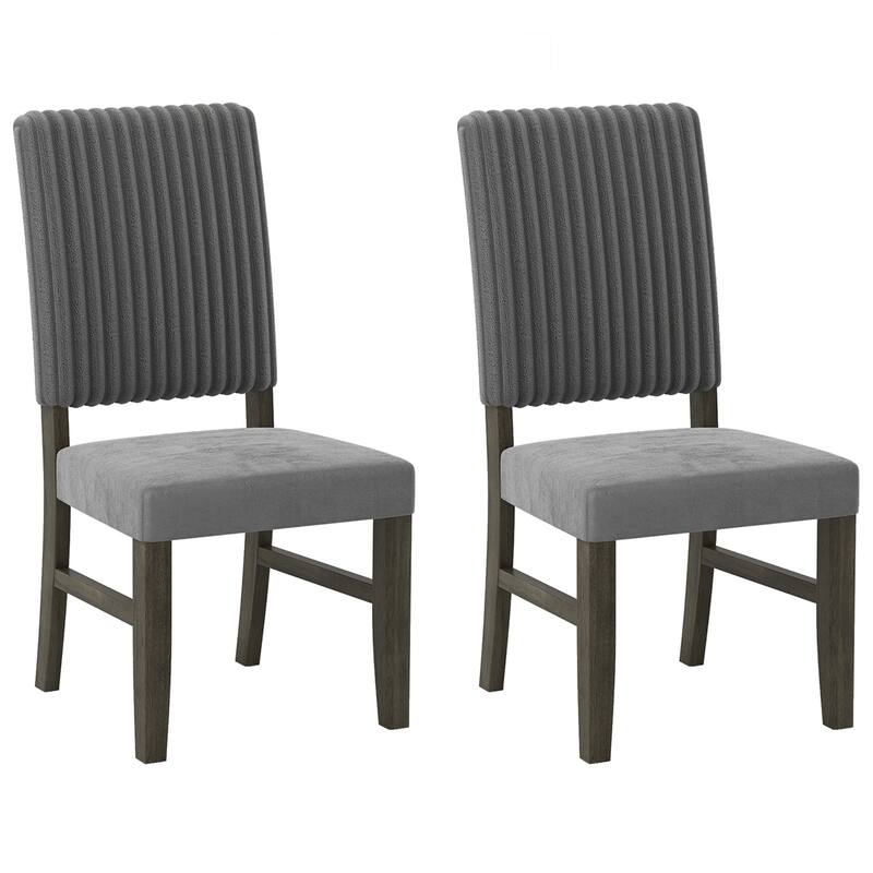 Grey Black Velvet Dining Chairs Set with High Backrest Ergonomic Comfort Cushioned Seating - 20" x 23.5" x 40"