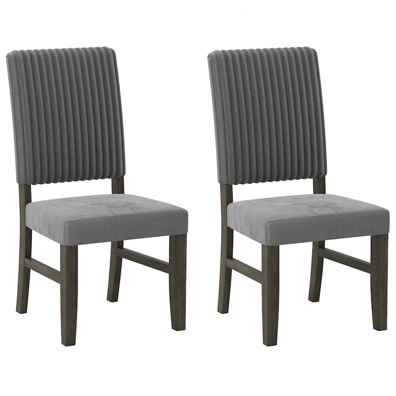 Gymax Dining Chair Set of 2 Mid-Century Modern Velvet Fabric - Grey - Set of 2