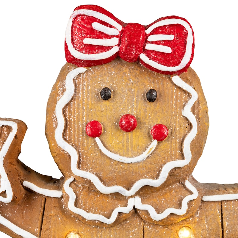 Lighted Gingerbread Cookie Girl Christmas Decoration - 14.5"