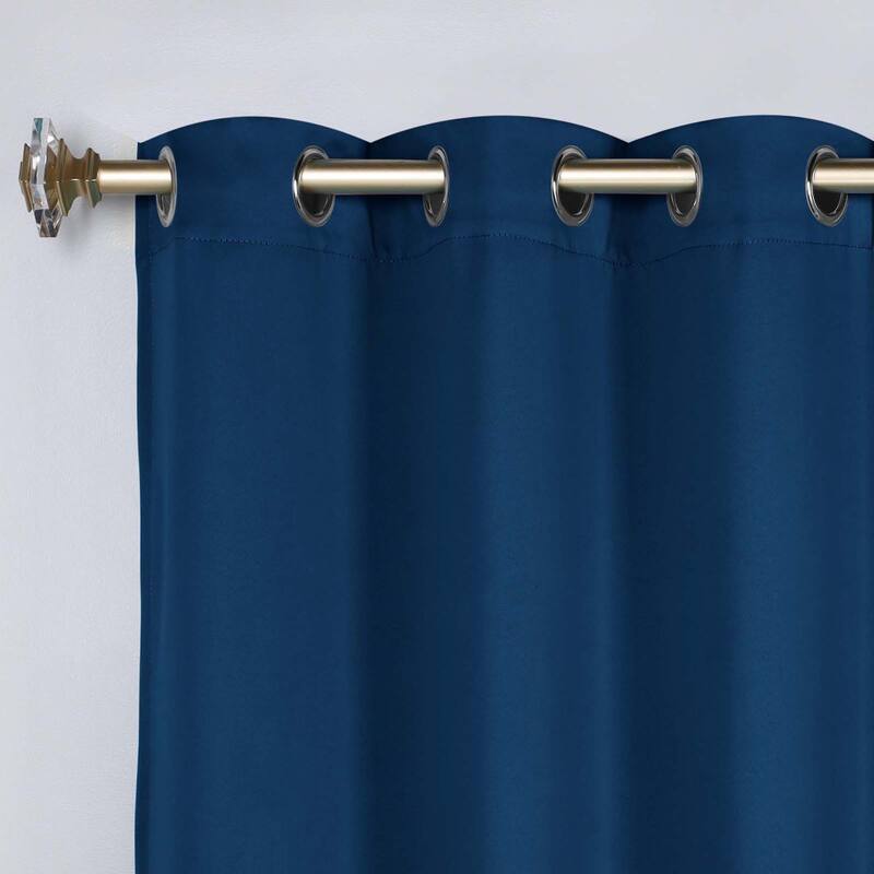 Superior Solid Machine Washable Room Darkening Blackout Curtains with Back Tabs, Set of 2