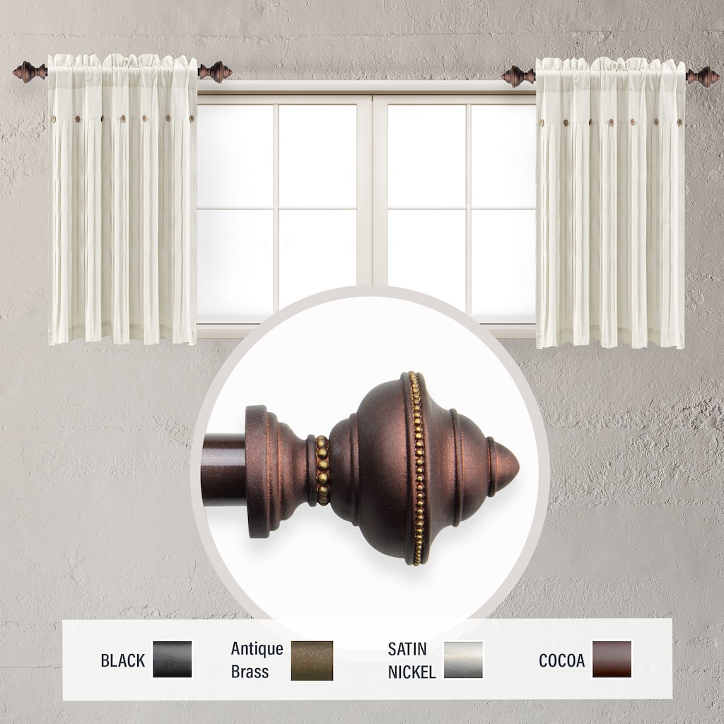 InStyleDesign Manor 5/8 inch dia. Side Curtain Rod 12-20 inch long (Set of 2)