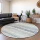 preview thumbnail 48 of 47, Premium Washable Super Soft Abstract Ombre Stripes Mayfield Rug Blue - 8' x 8' - Round