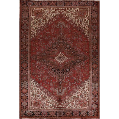 Vintage Geometric Heriz Persian Traditional Area Rug Wool Hand-knotted - 8'5" x 11'1"