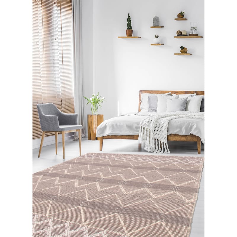 ECARPETGALLERY Braid weave Sienna Taupe Wool Rug - 6'0 x 9'4