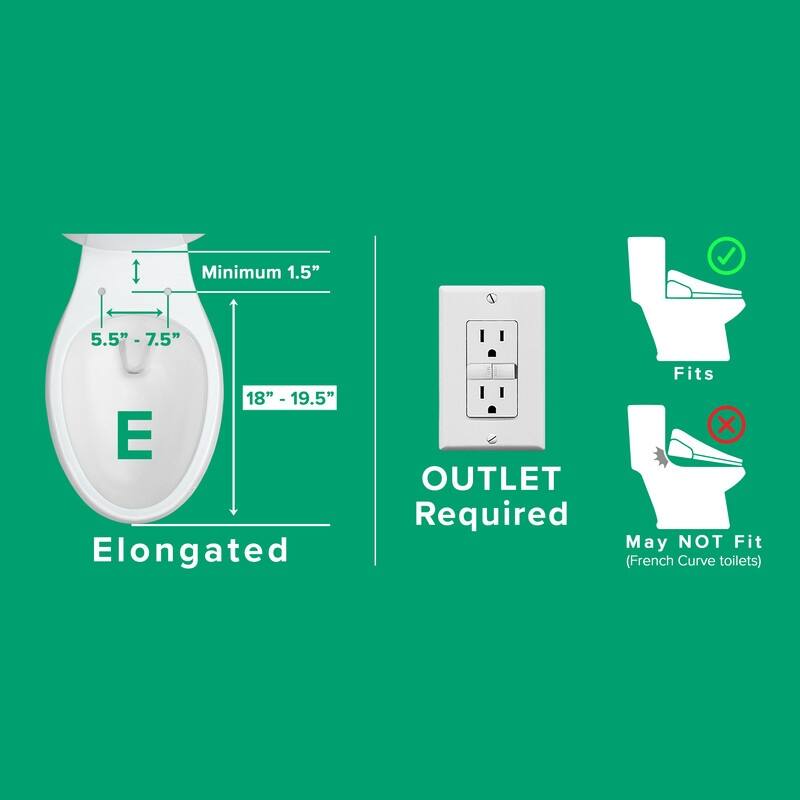 SmartBidet SB-2000 Electric Bidet Toilet Seat with Elongated Seating