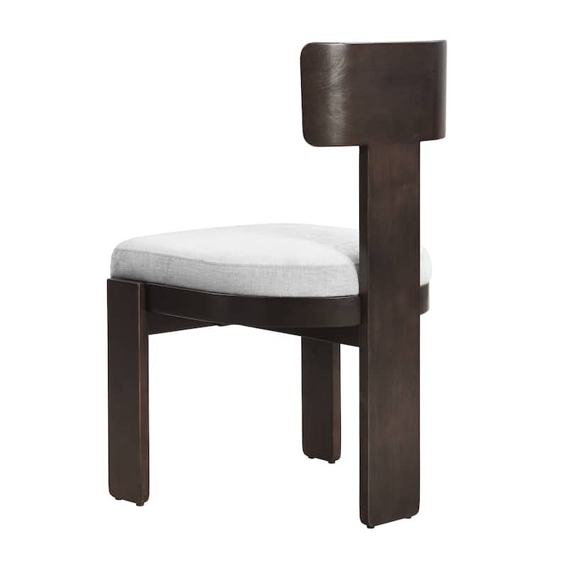 Roomfitters Upholstered Dining Side Chair Set of 2, Fabric Seating with Light Brown Rubber Wood Legs