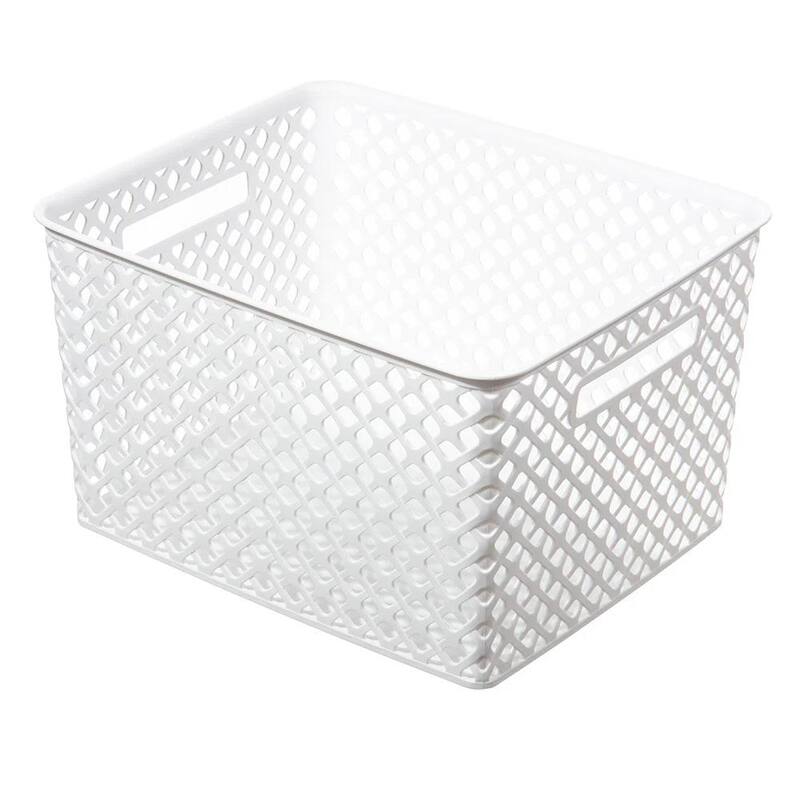 2 PCS Large Decorative Storage Basket, White, 2 Pack