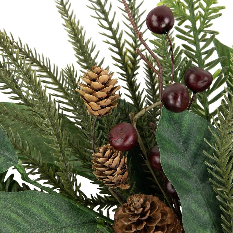 Mixed Foliage with Berries Artificial Christmas Wreath 20-Inch Unlit - 20"