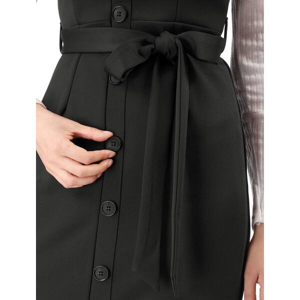 Shop Women S Button Decor Strap Sheath Suspender Overall Jumper