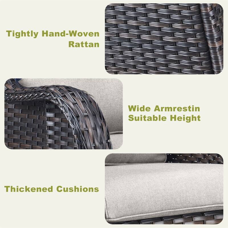 Gymojoy 4-Piece Outdoor Patio Sofa Chair with Coffee Table