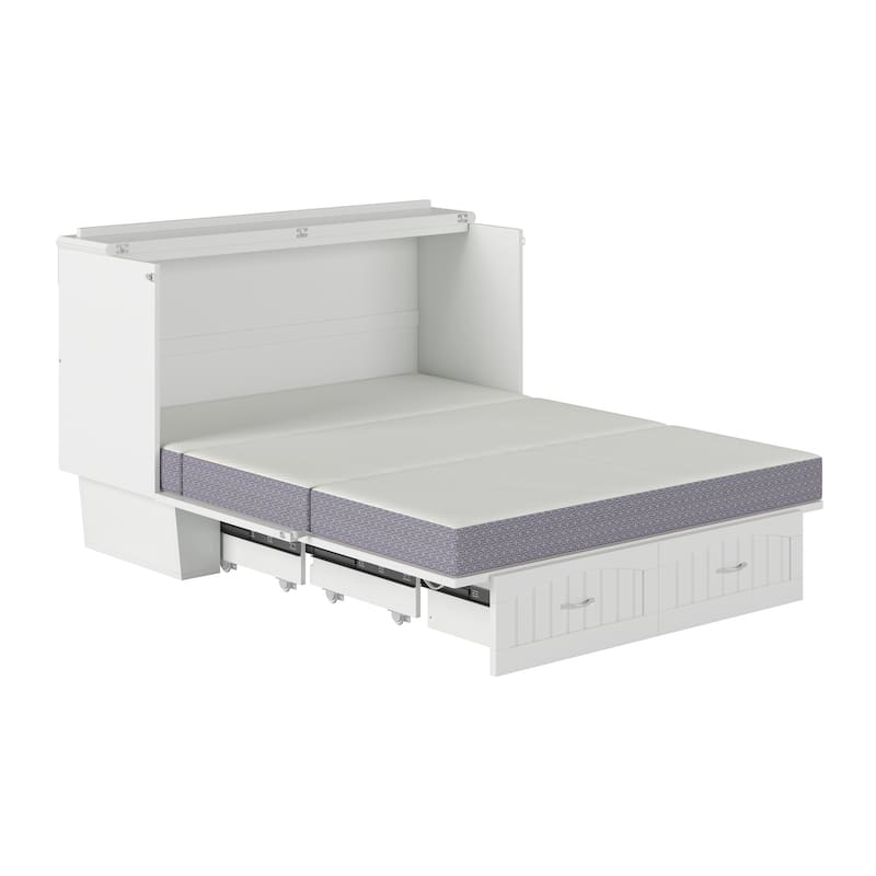 Nantucket Murphy Bed Chest with Mattress and Built-in Charging Station