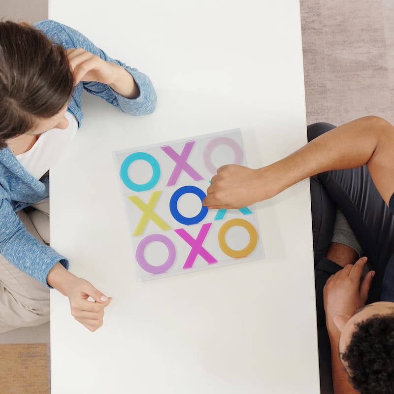 American Art Decor Tic Tac Toe Game Board Set Coffee Table Decor