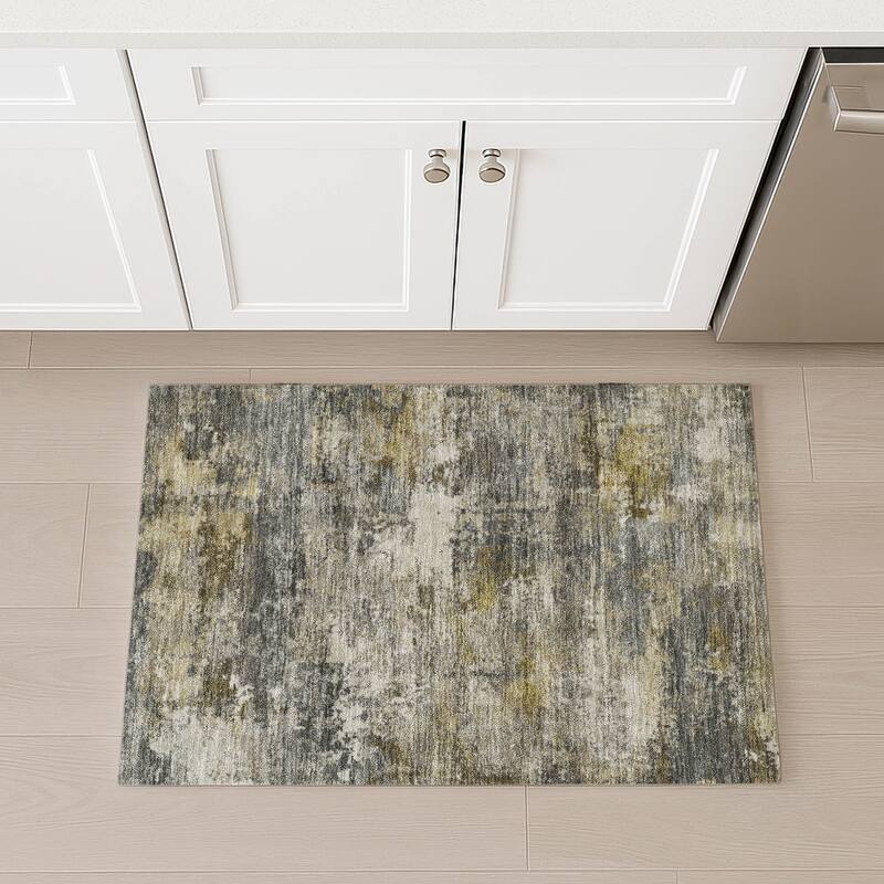 Machine Washable Indoor/ Outdoor Modern Blend Chantille Rug