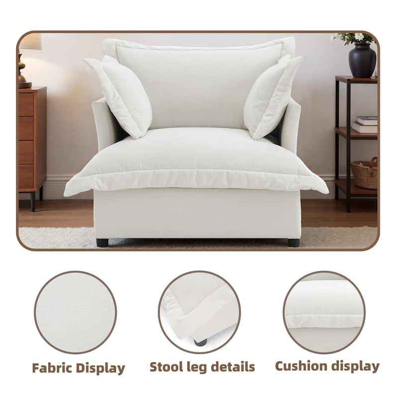 Double Layer Cushion Comfy Cloud Modular Sectional Sofa Couch Ottoman